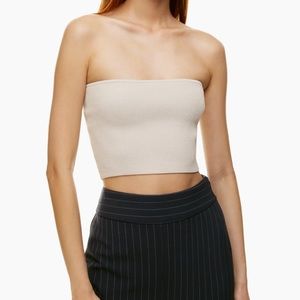 Babaton Sculpt Knit Tube Top in Matte Pearl